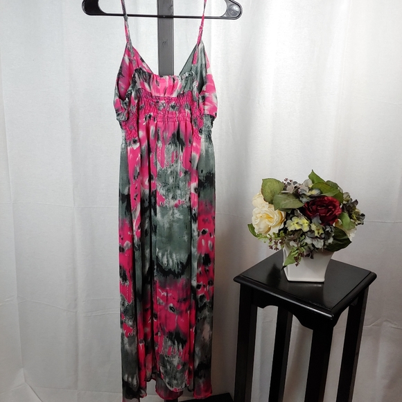 She Scool Gray and Fuchsia Maxi Dress L. W24 - Picture 5 of 5